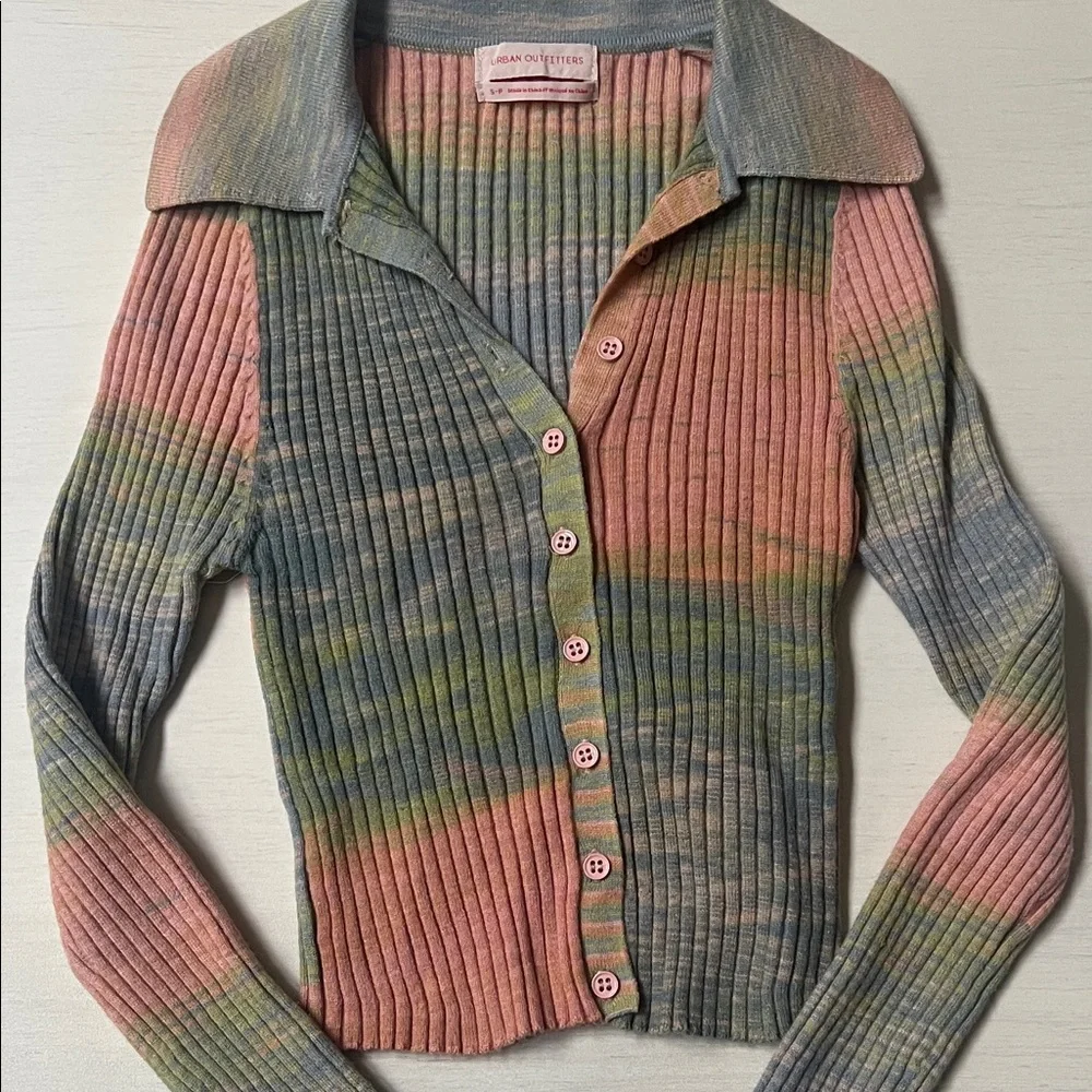 Urban Outfitters Pastel Ribbed Cardigan - Picture 2 of 3
